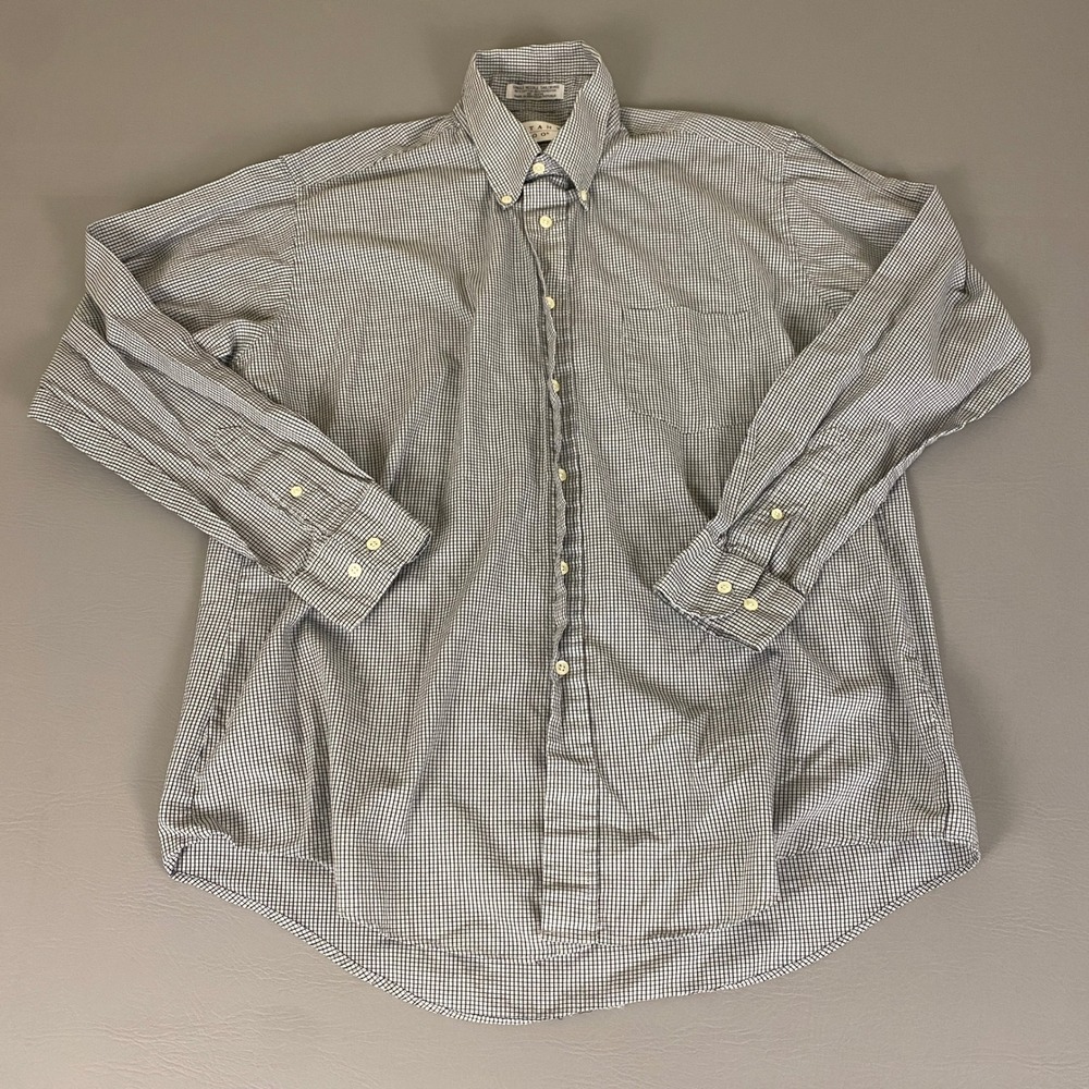 Botany‎ 500 Mens Dress Shirt 16 1/2-34/35 Checkered Button Down Long Sleeve